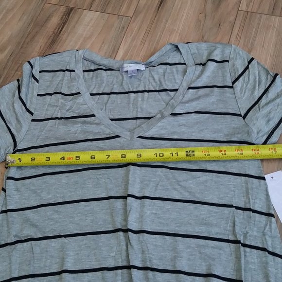 Women's short-sleeved top with stripes JUNIPER Ln maternity gray color, size L - Picture 10 of 14